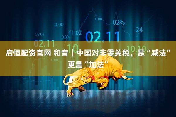 启恒配资官网 和音｜中国对非零关税，是“减法”更是“加法”