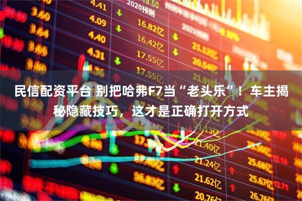 民信配资平台 别把哈弗F7当“老头乐”！车主揭秘隐藏技巧，这才是正确打开方式
